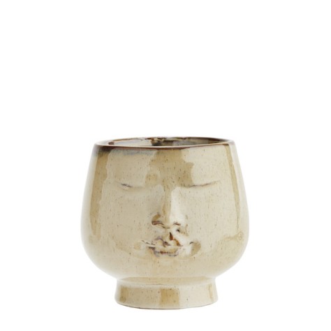Pot visage, Grès, D.14,5 cm