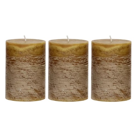 Set/3 bougies moutarde